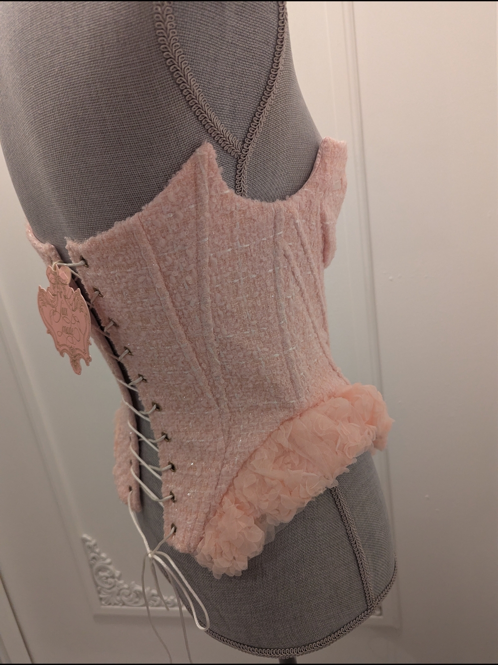Lacemade Pink Floral Pearl-Trim Corset - Picture 6 of 7